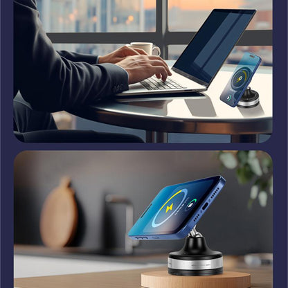 CCT29W 15W Suction Cup MagSafe Wireless Phone Charging Holder(Black) - Desktop Holder by buy2fix | Online Shopping UK | buy2fix