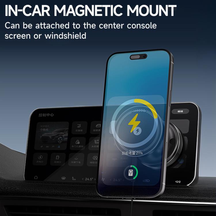 CCT29W 15W Suction Cup MagSafe Wireless Phone Charging Holder(Black) - Desktop Holder by buy2fix | Online Shopping UK | buy2fix