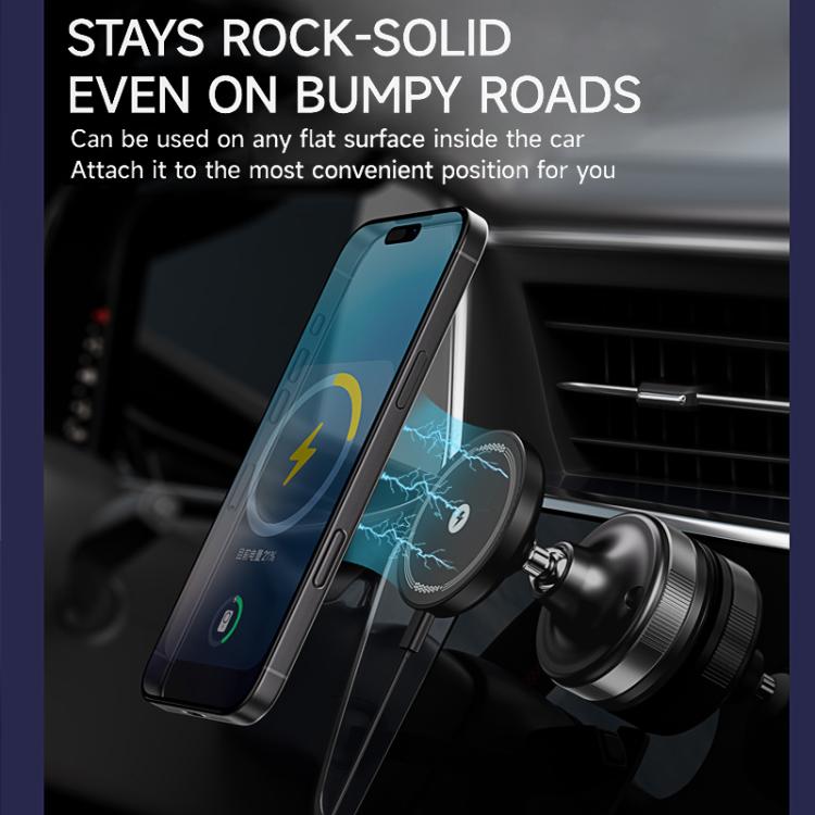 CCT29W 15W Suction Cup MagSafe Wireless Phone Charging Holder(Black) - Desktop Holder by buy2fix | Online Shopping UK | buy2fix