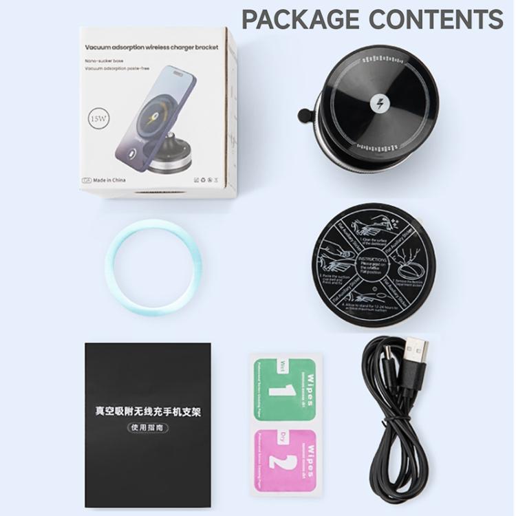 CCT29W 15W Suction Cup MagSafe Wireless Phone Charging Holder(Black) - Desktop Holder by buy2fix | Online Shopping UK | buy2fix