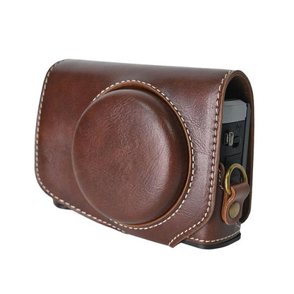 For Canon G7 X Mark III / G7X3 Retro Pull Up Leather Full Body Camera Case Bag with Strap(Coffee) - Leather Bag by buy2fix | Online Shopping UK | buy2fix