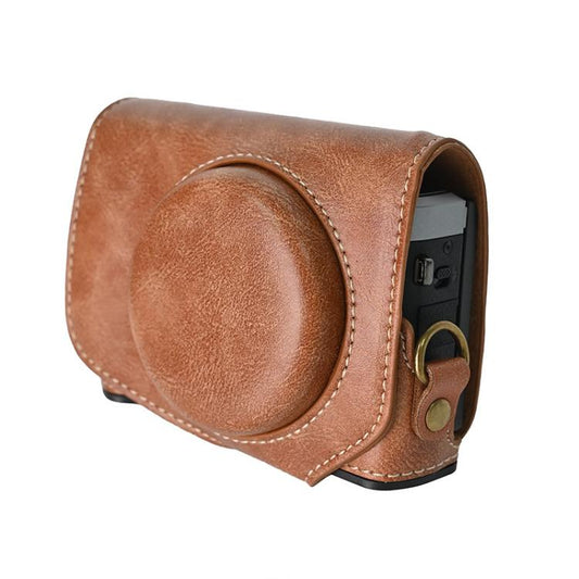 For Canon G7 X Mark III / G7X3 Retro Pull Up Leather Full Body Camera Case Bag with Strap(Brown) - Leather Bag by buy2fix | Online Shopping UK | buy2fix