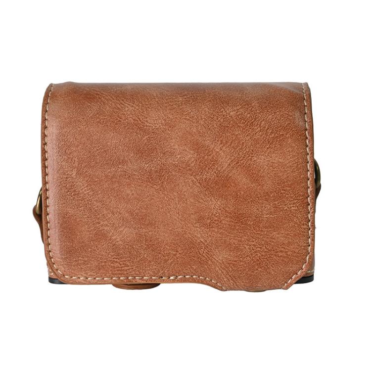 For Canon G7 X Mark III / G7X3 Retro Pull Up Leather Full Body Camera Case Bag with Strap(Brown) - Leather Bag by buy2fix | Online Shopping UK | buy2fix