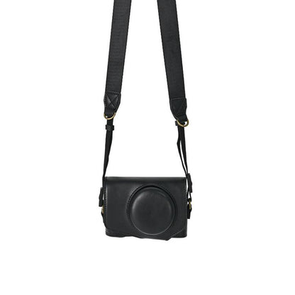 For Canon PowerShot SX740 HS Retro Pull Up Leather Full Body Camera Case Bag with Strap(Black) - Leather Bag by buy2fix | Online Shopping UK | buy2fix
