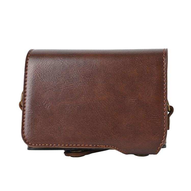 For Canon PowerShot SX740 HS Retro Pull Up Leather Full Body Camera Case Bag with Strap(Coffee) - Leather Bag by buy2fix | Online Shopping UK | buy2fix