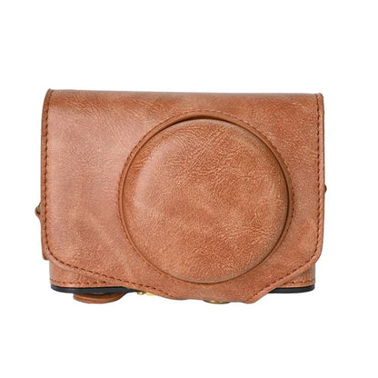 For Canon PowerShot SX740 HS Retro Pull Up Leather Full Body Camera Case Bag with Strap(Brown) - Leather Bag by buy2fix | Online Shopping UK | buy2fix