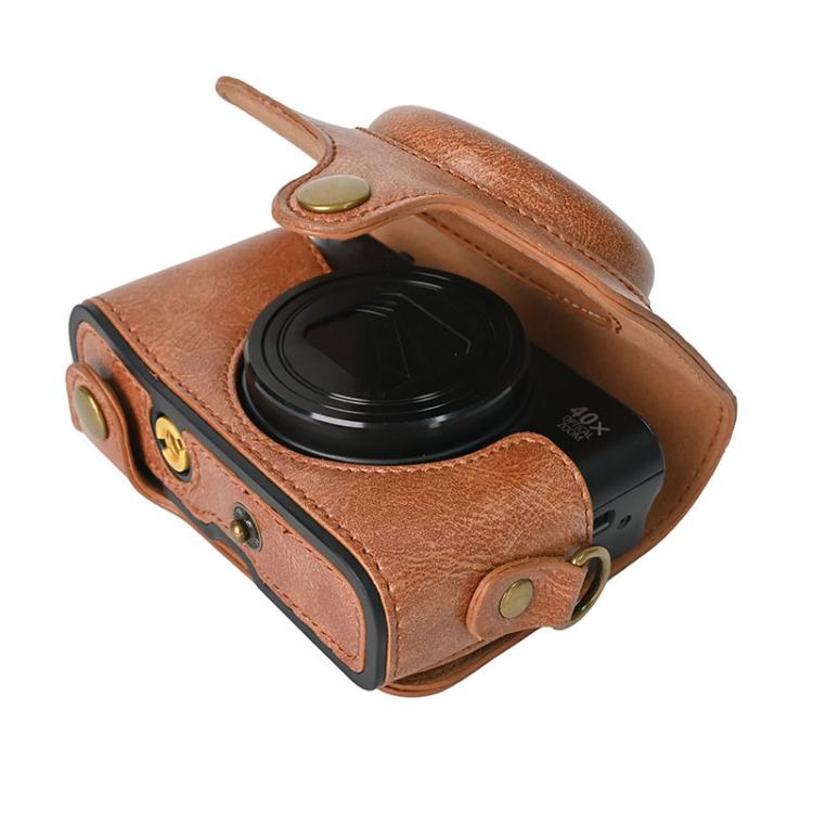 For Canon PowerShot SX740 HS Retro Pull Up Leather Full Body Camera Case Bag with Strap(Brown) - Leather Bag by buy2fix | Online Shopping UK | buy2fix