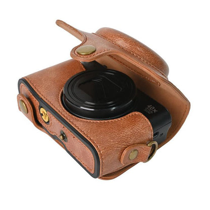 For Canon PowerShot SX740 HS Retro Pull Up Leather Full Body Camera Case Bag with Strap(Brown) - Leather Bag by buy2fix | Online Shopping UK | buy2fix