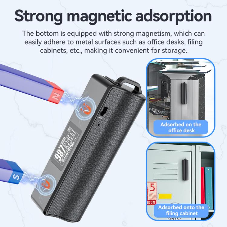 JNN Q70P OLED Display Magnetic Noise Reduction Voice Recording Pen Support APP Control, Memory:8GB(Black) - Recording Pen by JNN | Online Shopping UK | buy2fix