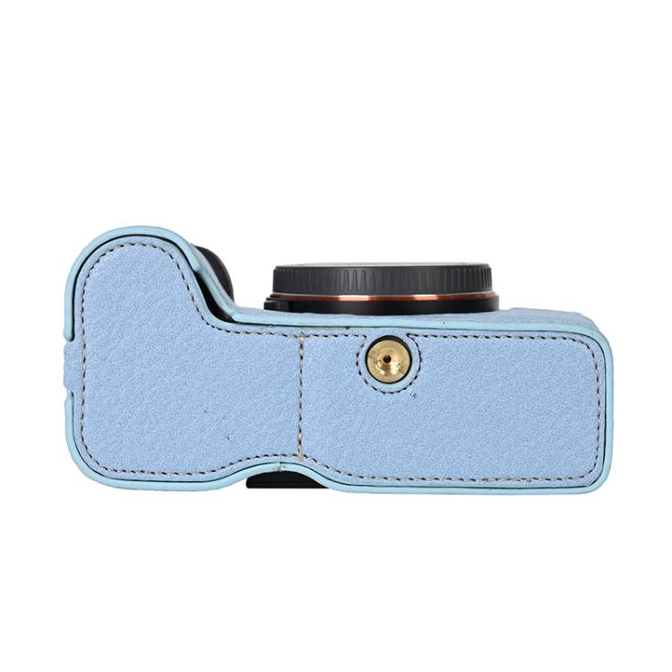 For Sony ILCE-7CM2 / Alpha 7C II Litchi Texture PU Leather Camera Half Case Base(Blue) - Half Case by buy2fix | Online Shopping UK | buy2fix