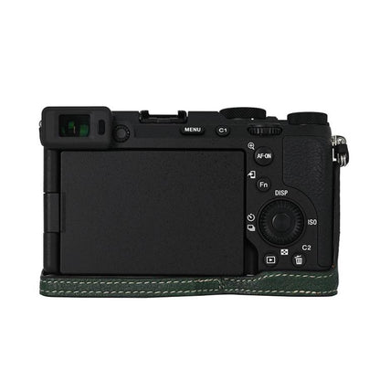 For Sony ILCE-7CM2 / Alpha 7C II Litchi Texture PU Leather Camera Half Case Base(Green) - Half Case by buy2fix | Online Shopping UK | buy2fix