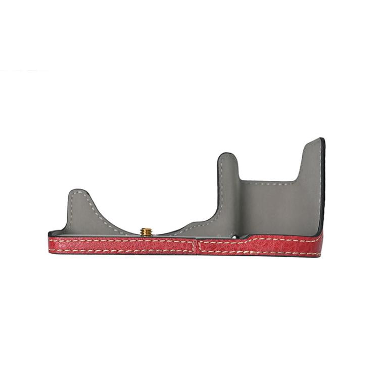 For Sony ILCE-6400 / A6300 / A6200 Litchi Texture PU Leather Camera Half Case Base(Wine Red) - Half Case by buy2fix | Online Shopping UK | buy2fix