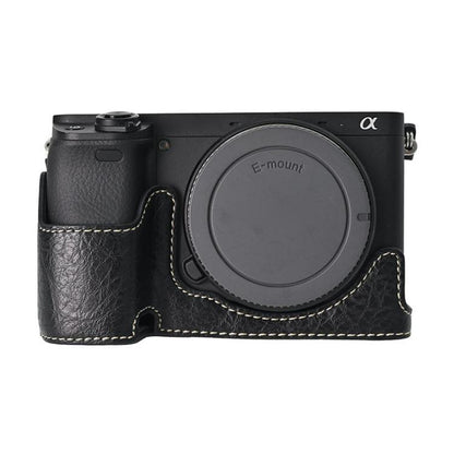 For Sony ILCE-6400 / A6300 / A6200 Litchi Texture PU Leather Camera Half Case Base(Black) - Half Case by buy2fix | Online Shopping UK | buy2fix