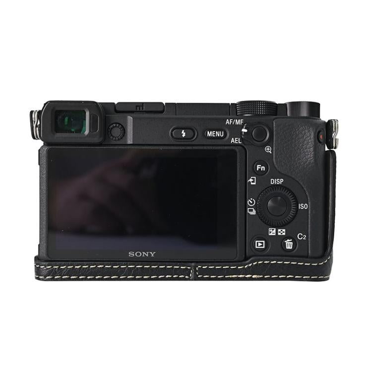 For Sony ILCE-6400 / A6300 / A6200 Litchi Texture PU Leather Camera Half Case Base(Black) - Half Case by buy2fix | Online Shopping UK | buy2fix