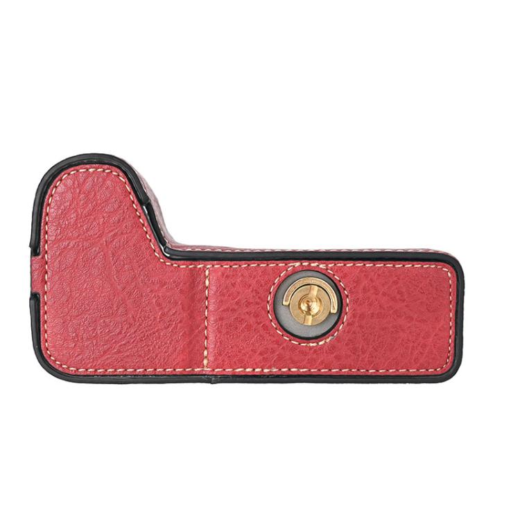 For Sony ILCE-6700 / A6700 Litchi Texture PU Leather Camera Half Case Base(Wine Red) - Half Case by buy2fix | Online Shopping UK | buy2fix