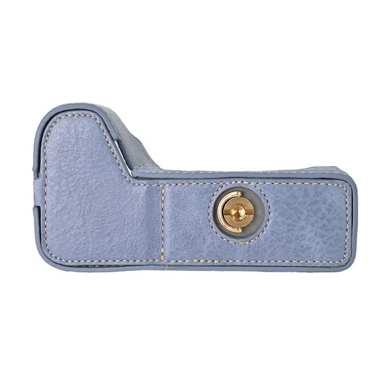 For Sony ILCE-6700 / A6700 Litchi Texture PU Leather Camera Half Case Base(Blue) - Half Case by buy2fix | Online Shopping UK | buy2fix