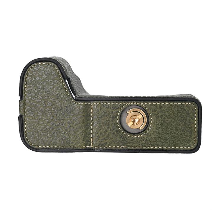 For Sony ILCE-6700 / A6700 Litchi Texture PU Leather Camera Half Case Base(Green) - Half Case by buy2fix | Online Shopping UK | buy2fix