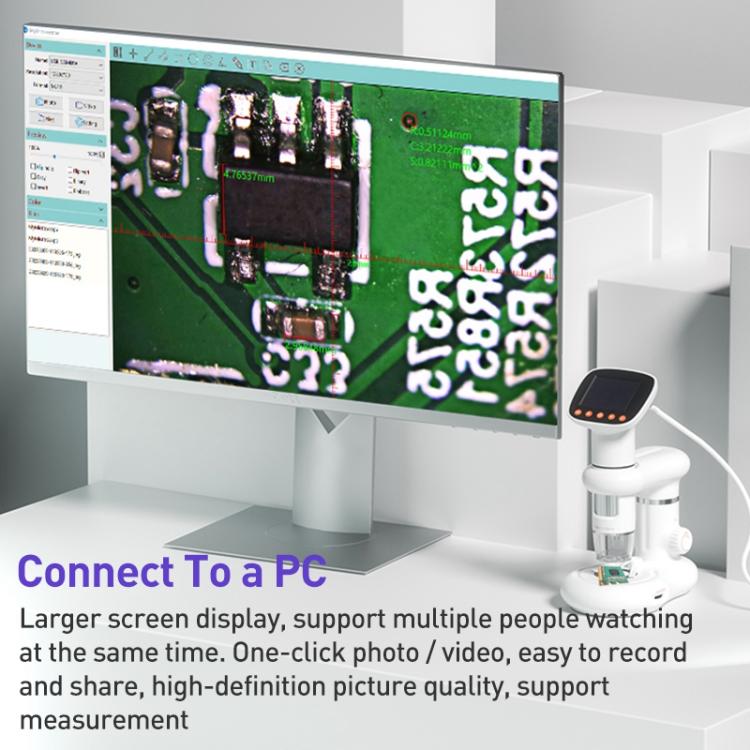 CM3 2.0 inch IPS Screen 1000X Desktop HD Digital Electron Microscope(White) - Digital Microscope by buy2fix | Online Shopping UK | buy2fix