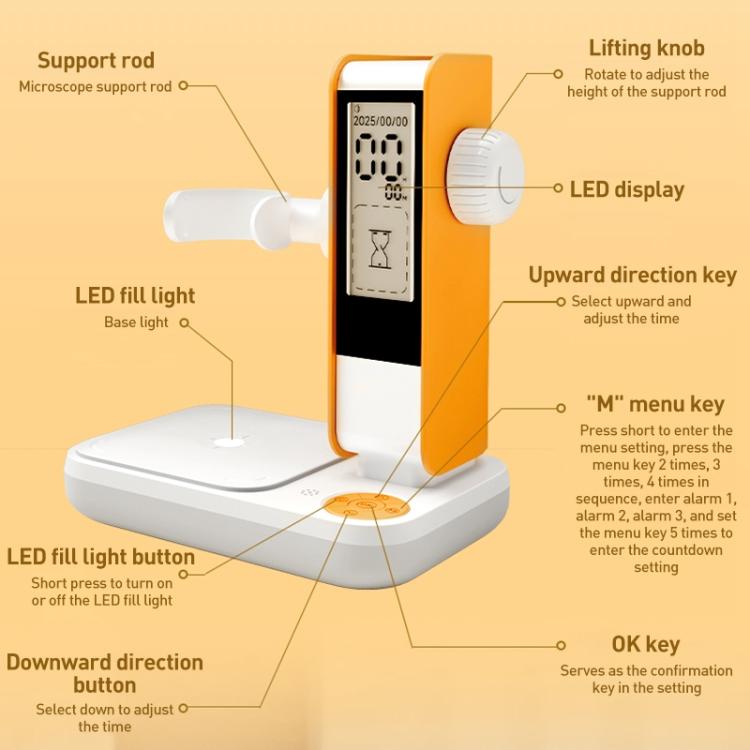 CM5 2.0 inch Screen HD Digital Electron Microscope(Orange) - Digital Microscope by buy2fix | Online Shopping UK | buy2fix