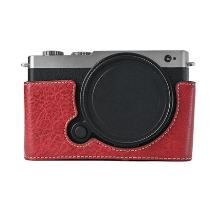 For Panasonic LUMIX S9 Litchi Texture PU Leather Camera Half Case Base(Wine Red) - Half Case by buy2fix | Online Shopping UK | buy2fix