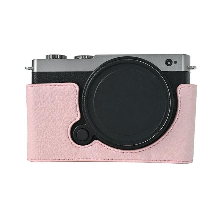 For Panasonic LUMIX S9 Litchi Texture PU Leather Camera Half Case Base(Pink) - Half Case by buy2fix | Online Shopping UK | buy2fix