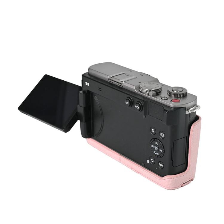 For Panasonic LUMIX S9 Litchi Texture PU Leather Camera Half Case Base(Pink) - Half Case by buy2fix | Online Shopping UK | buy2fix