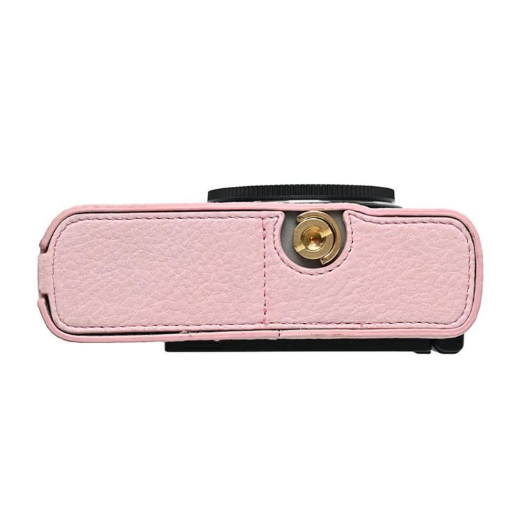 For Panasonic LUMIX S9 Litchi Texture PU Leather Camera Half Case Base(Pink) - Half Case by buy2fix | Online Shopping UK | buy2fix