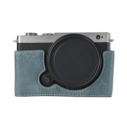 For Panasonic LUMIX S9 Litchi Texture PU Leather Camera Half Case Base(Blue) - Half Case by buy2fix | Online Shopping UK | buy2fix