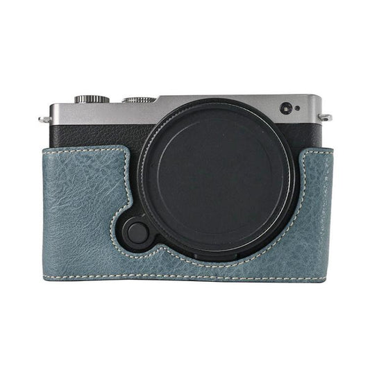 For Panasonic LUMIX S9 Litchi Texture PU Leather Camera Half Case Base(Blue) - Half Case by buy2fix | Online Shopping UK | buy2fix