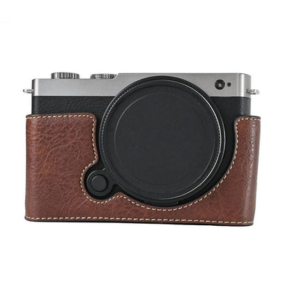 For Panasonic LUMIX S9 Litchi Texture PU Leather Camera Half Case Base(Coffee) - Half Case by buy2fix | Online Shopping UK | buy2fix
