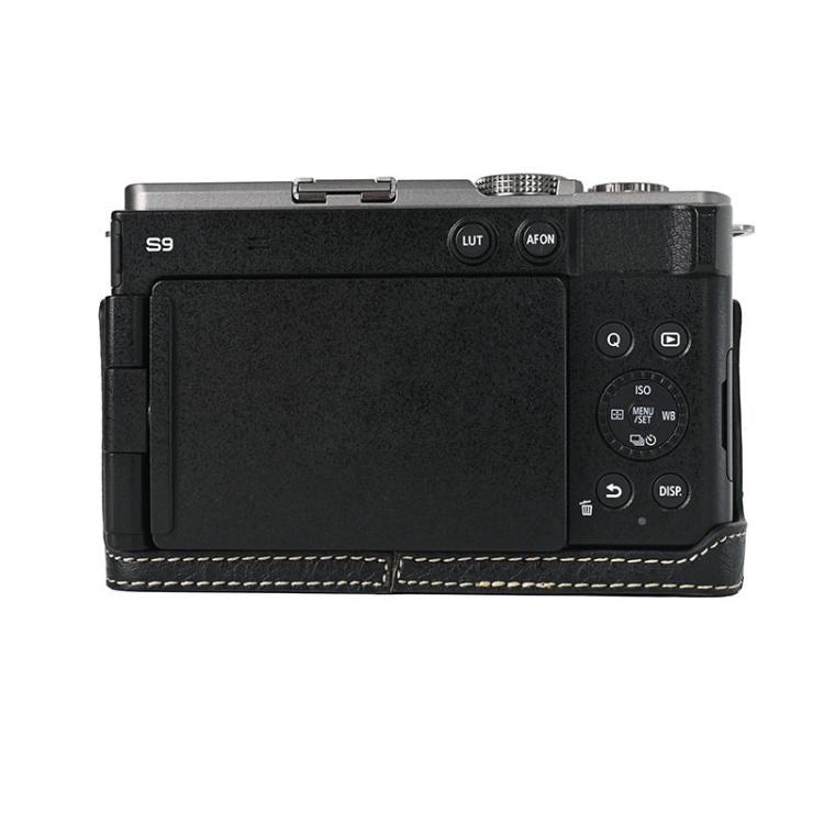 For Panasonic LUMIX S9 Litchi Texture PU Leather Camera Half Case Base(Black) - Half Case by buy2fix | Online Shopping UK | buy2fix