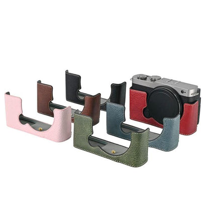 For Panasonic LUMIX S9 Litchi Texture PU Leather Camera Half Case Base(Wine Red) - Half Case by buy2fix | Online Shopping UK | buy2fix