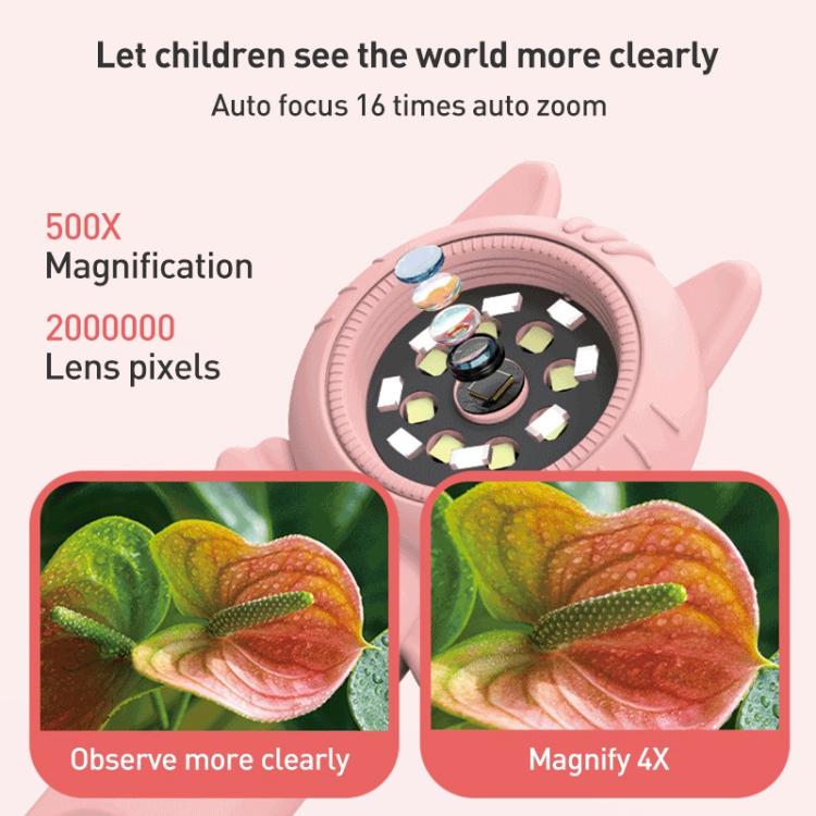 Z800 500X 2.0 inch IPS Screen Portable Handheld Dual Lens Electron Microscope(Pink) - Hand Held Style by buy2fix | Online Shopping UK | buy2fix