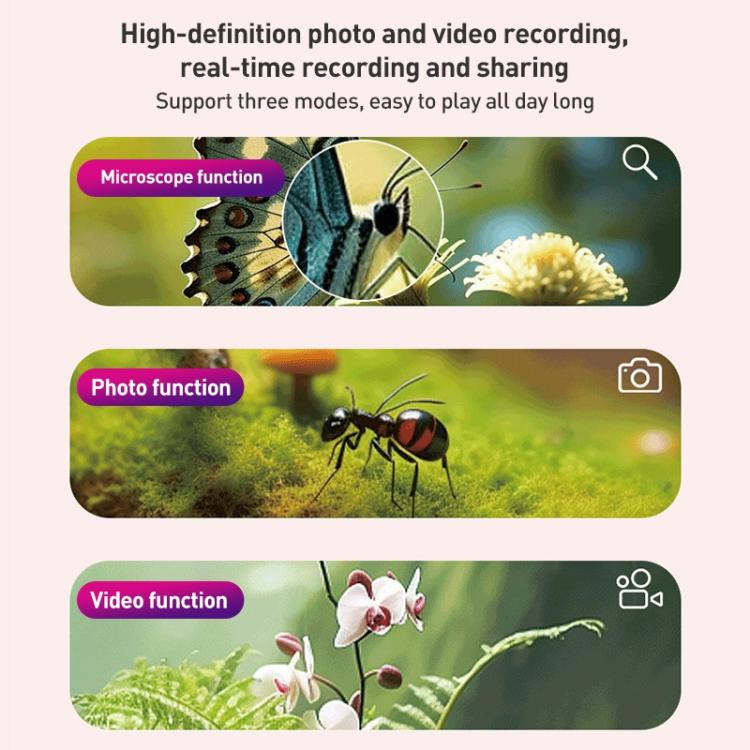 Z800 500X 2.0 inch IPS Screen Portable Handheld Dual Lens Electron Microscope(Pink) - Hand Held Style by buy2fix | Online Shopping UK | buy2fix