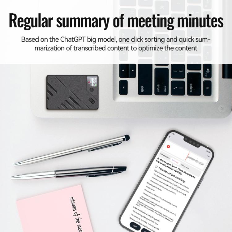 JNN A5 OLED Display Smart AI Magnetic Recorder Support APP Control, Memory:8GB(Black) - Recording Pen by JNN | Online Shopping UK | buy2fix