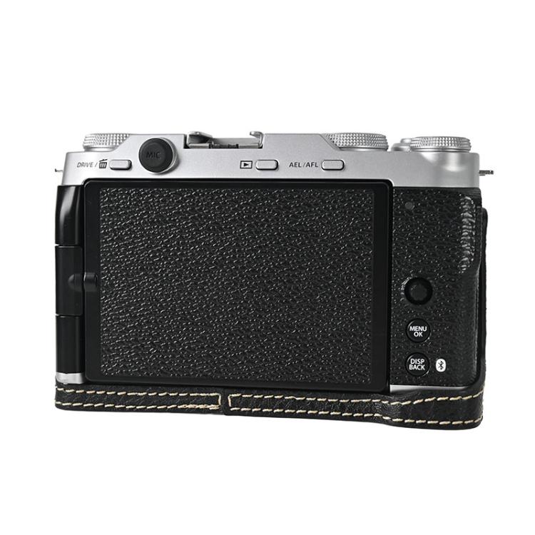 For FUJIFILM X-M5 Litchi Texture PU Leather Camera Half Case Base(Black) - Half Case by buy2fix | Online Shopping UK | buy2fix