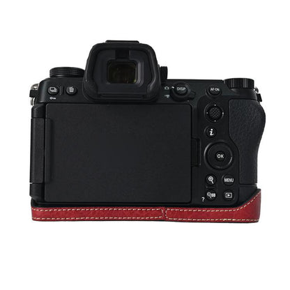 For Nikon Z6III Litchi Texture PU Leather Camera Half Case Base(Wine Red) - Half Case by buy2fix | Online Shopping UK | buy2fix