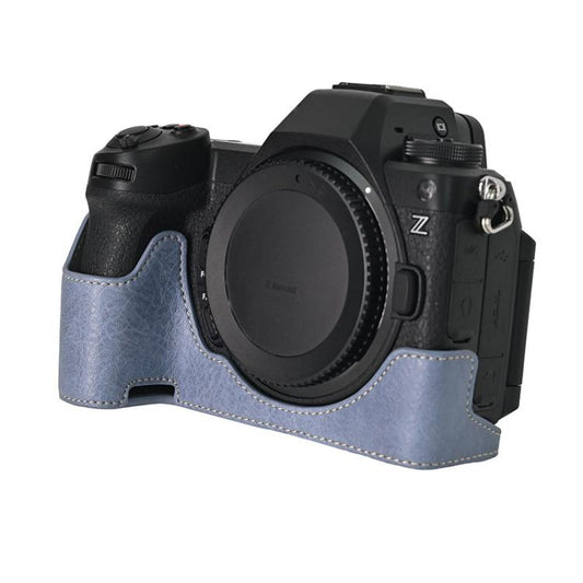 For Nikon Z6III Litchi Texture PU Leather Camera Half Case Base(Blue) - Half Case by buy2fix | Online Shopping UK | buy2fix