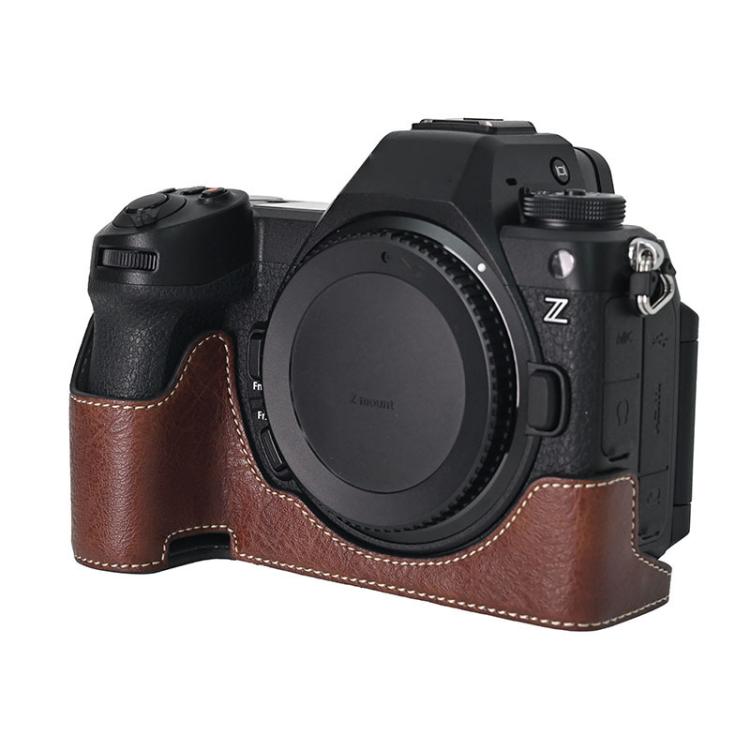 For Nikon Z6III Litchi Texture PU Leather Camera Half Case Base(Coffee) - Half Case by buy2fix | Online Shopping UK | buy2fix