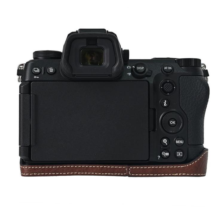 For Nikon Z6III Litchi Texture PU Leather Camera Half Case Base(Coffee) - Half Case by buy2fix | Online Shopping UK | buy2fix