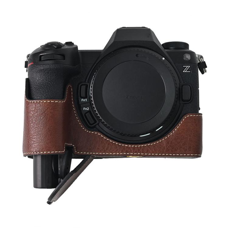 For Nikon Z6III Litchi Texture PU Leather Camera Half Case Base(Coffee) - Half Case by buy2fix | Online Shopping UK | buy2fix