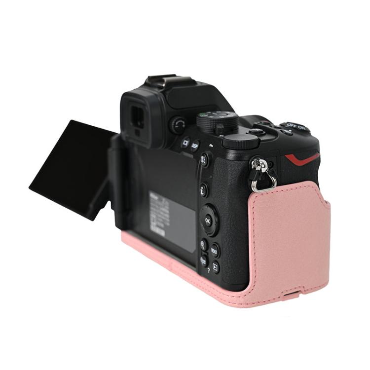 For Nikon Z50II Litchi Texture PU Leather Camera Half Case Base(Pink) - Half Case by buy2fix | Online Shopping UK | buy2fix
