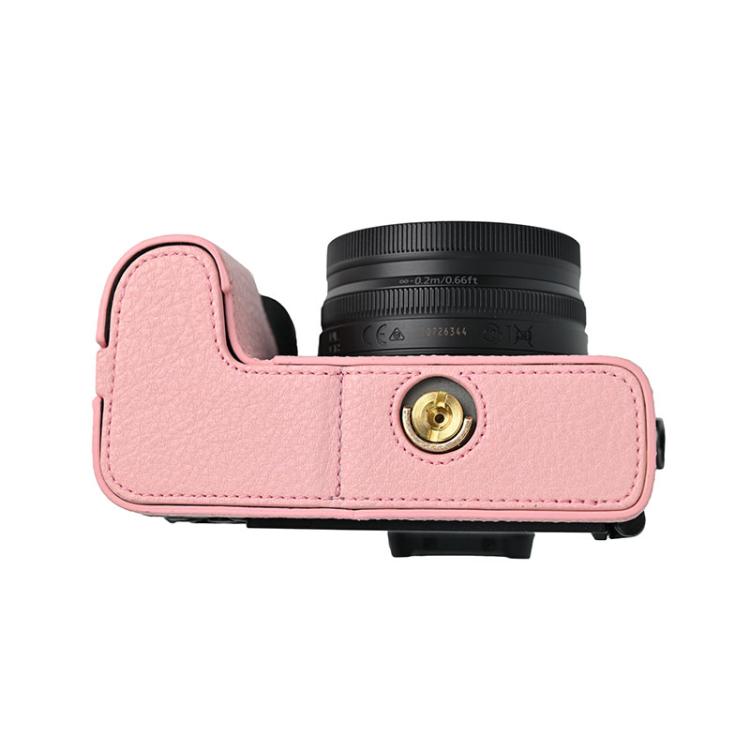 For Nikon Z50II Litchi Texture PU Leather Camera Half Case Base(Pink) - Half Case by buy2fix | Online Shopping UK | buy2fix