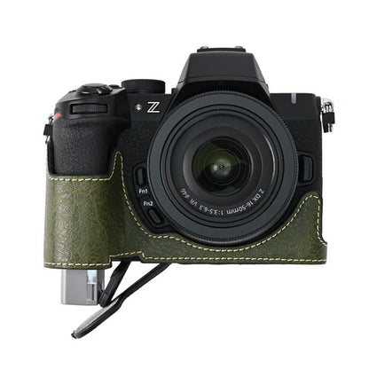 For Nikon Z50II Litchi Texture PU Leather Camera Half Case Base(Green) - Half Case by buy2fix | Online Shopping UK | buy2fix