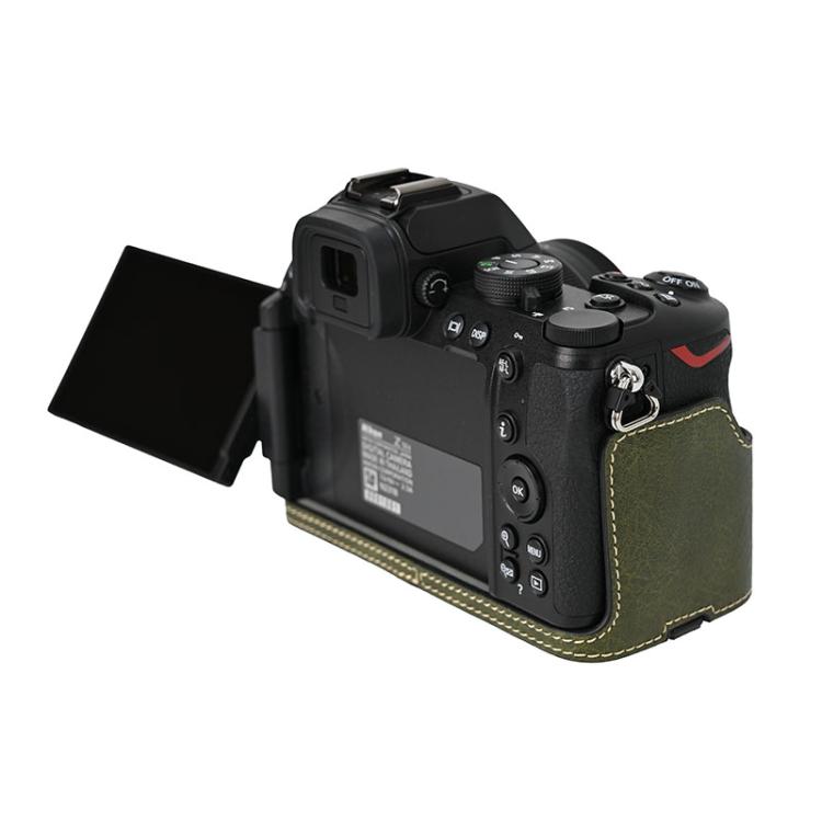 For Nikon Z50II Litchi Texture PU Leather Camera Half Case Base(Green) - Half Case by buy2fix | Online Shopping UK | buy2fix