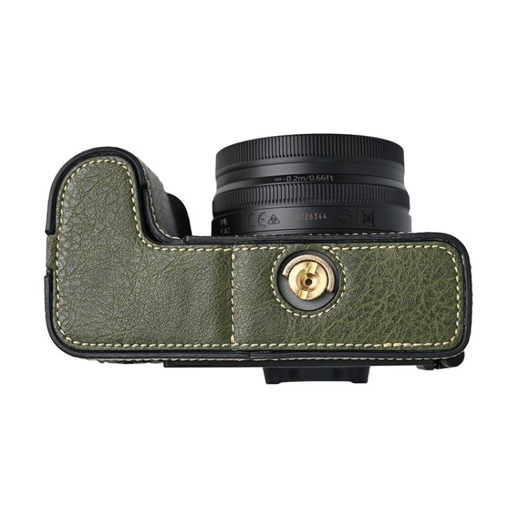 For Nikon Z50II Litchi Texture PU Leather Camera Half Case Base(Green) - Half Case by buy2fix | Online Shopping UK | buy2fix