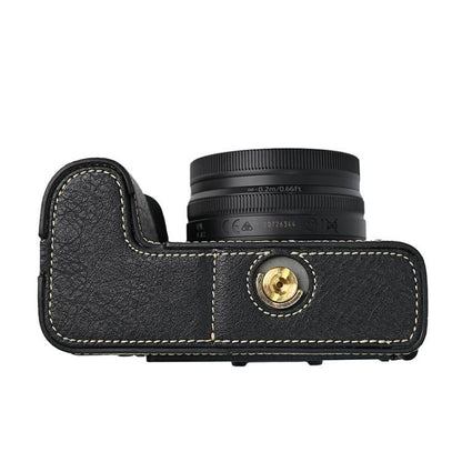 For Nikon Z50II Litchi Texture PU Leather Camera Half Case Base(Black) - Half Case by buy2fix | Online Shopping UK | buy2fix