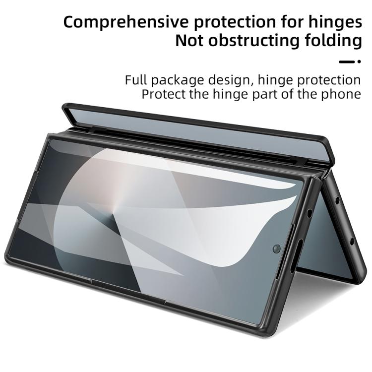 For Samsung Galaxy Z Fold5 5G VIETAO Electroplating Integrated Pen Slot Folding PU Phone Case with Stylus(Black) - Galaxy Z Fold5 Cases by VIETAO | Online Shopping UK | buy2fix