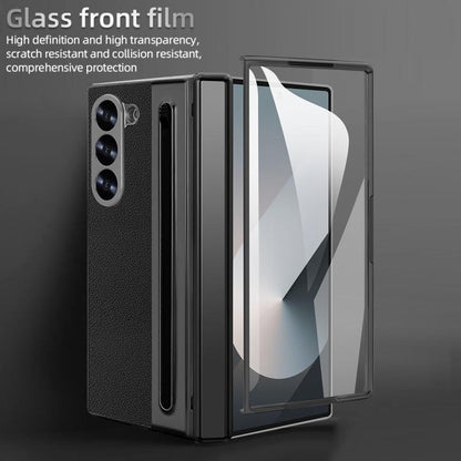 For Samsung Galaxy Z Fold5 5G VIETAO Electroplating Integrated Pen Slot Folding PU Phone Case with Stylus(Black) - Galaxy Z Fold5 Cases by VIETAO | Online Shopping UK | buy2fix