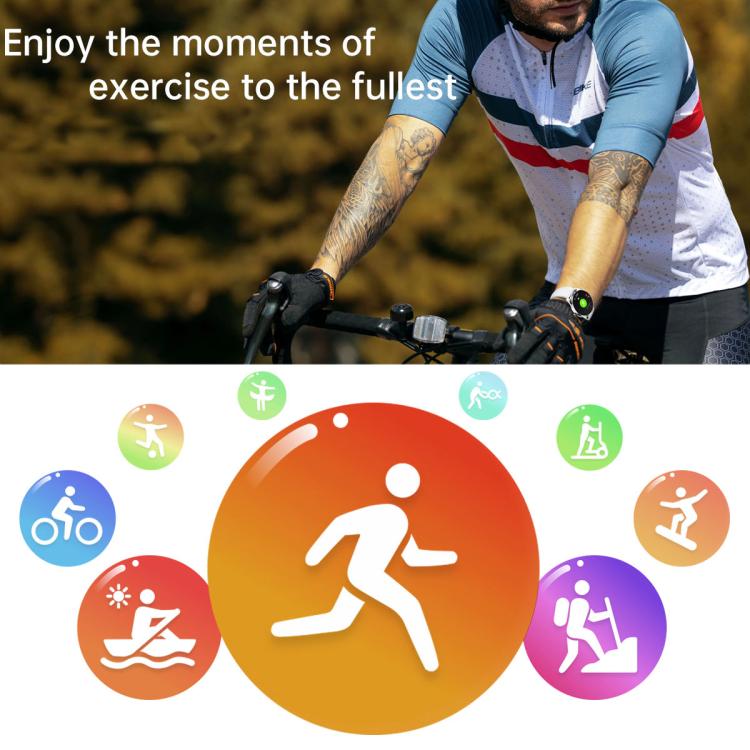 H77 1.43 inch AMOLED Screen Health & Fitness Smart Watch IP67 Waterproof Support BT Call(Blue) - Smart Watches by buy2fix | Online Shopping UK | buy2fix